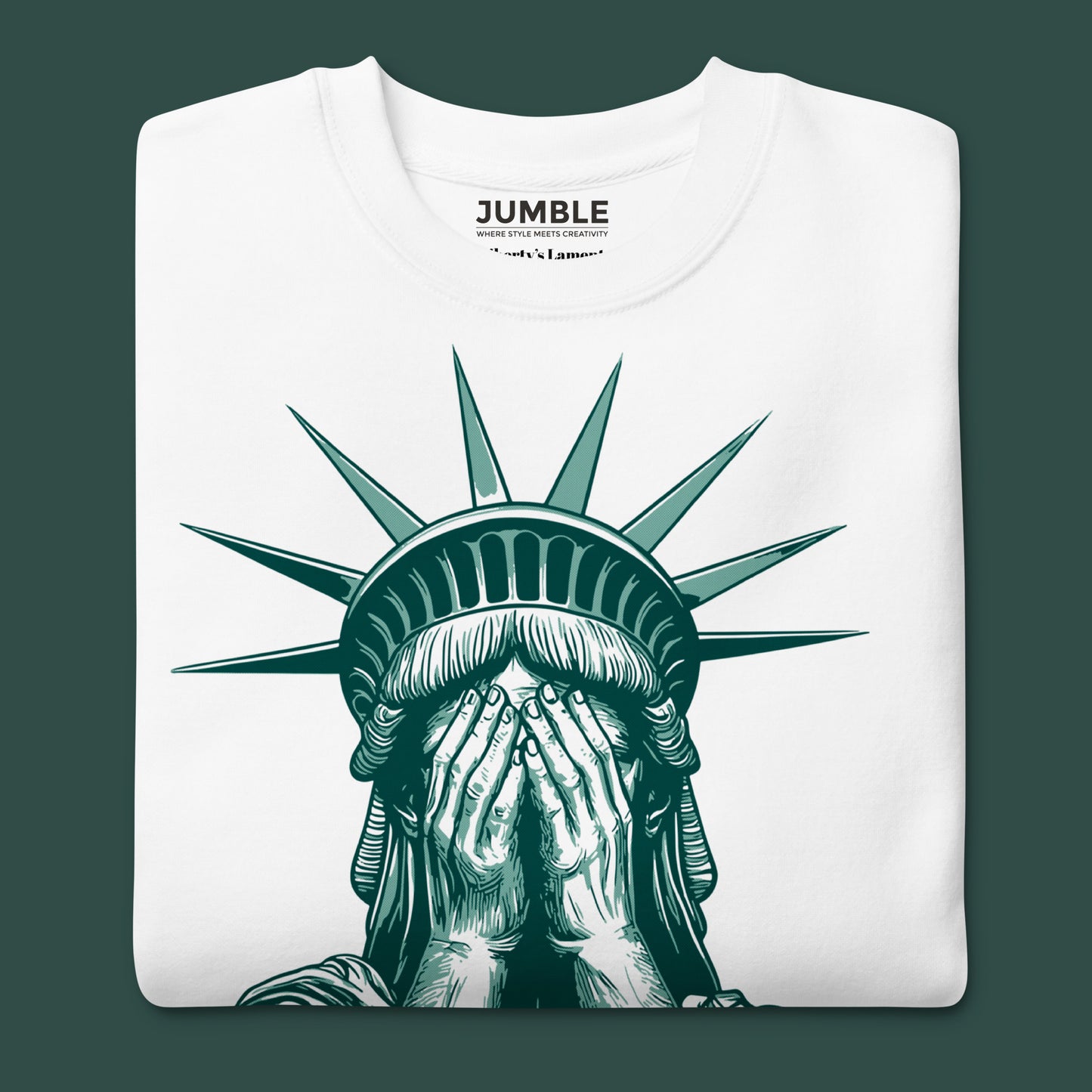 folded Liberty’s Lament Unisex Premium Sweatshirt