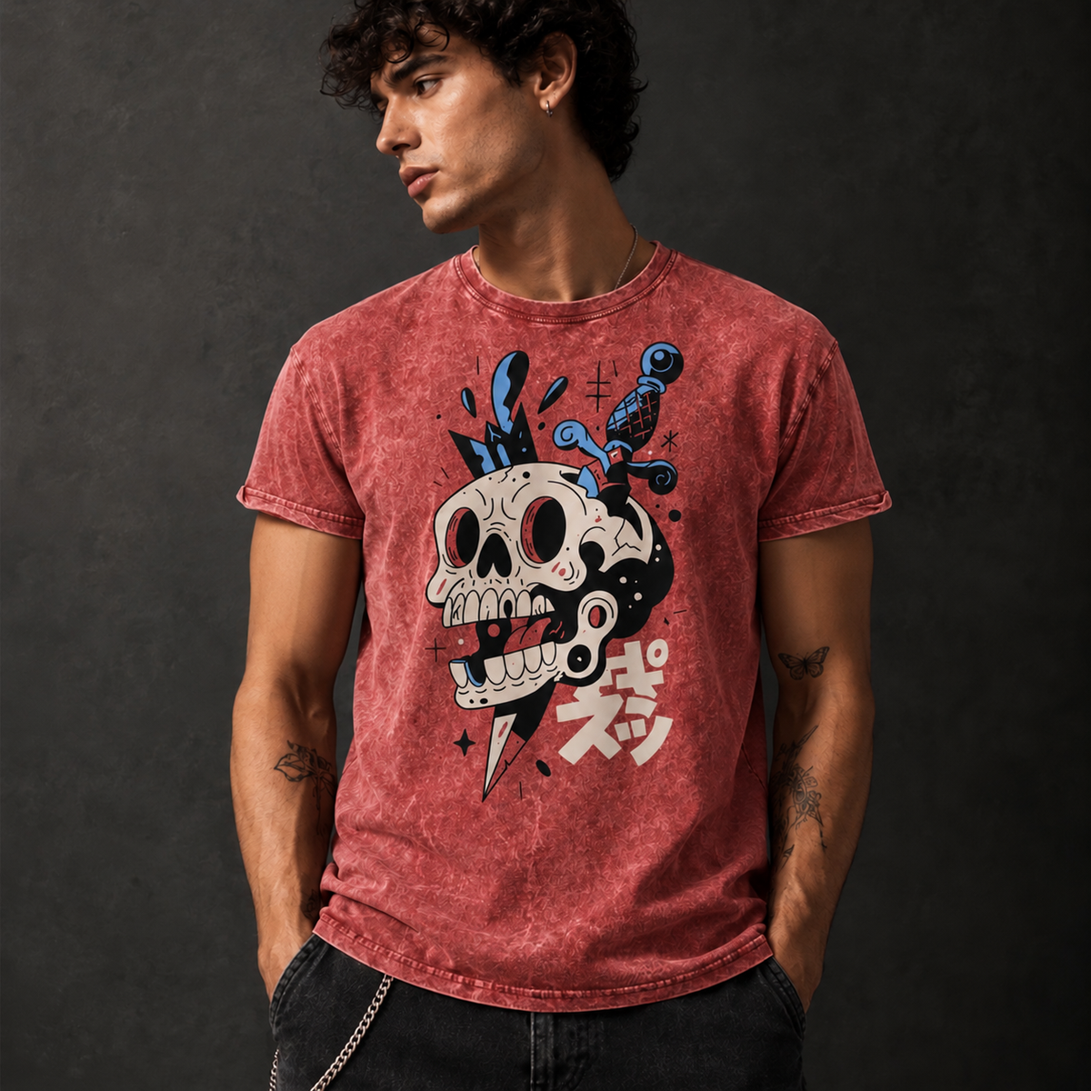 Denim Cotton Semi-Fitted T-Shirts