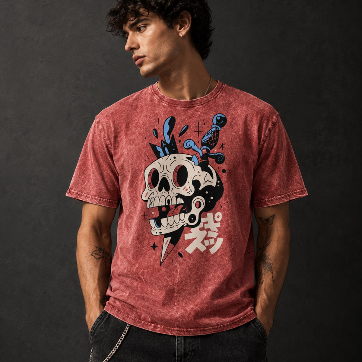 Denim Cotton Semi-Fitted T-Shirts