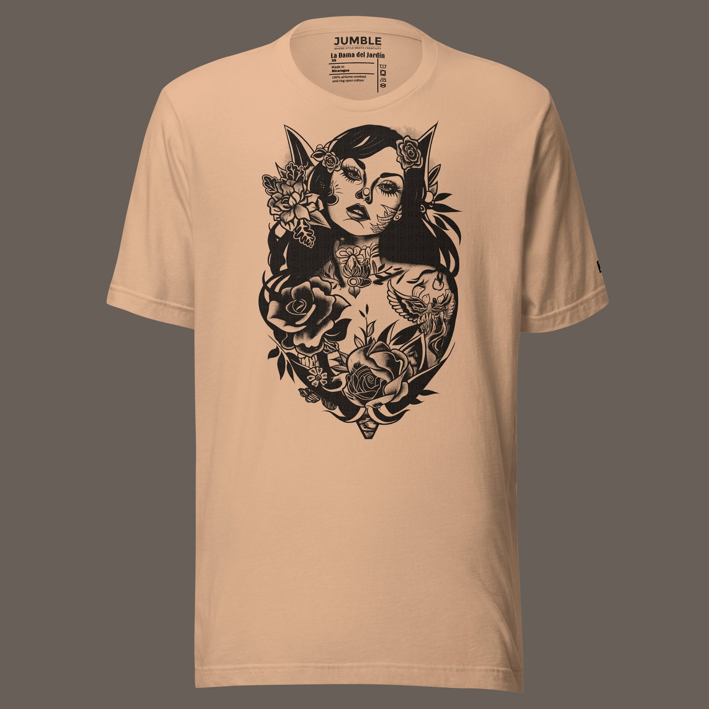 tan La Dama del Jardín Unisex t-shirt