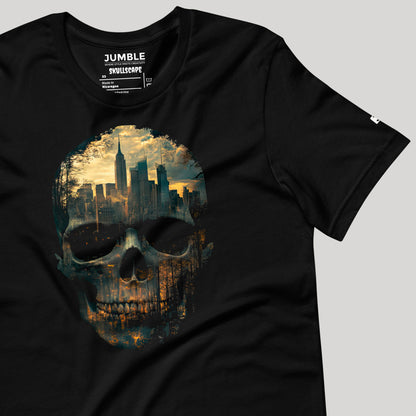 wrinkled black Skullscape Unisex t-shirt