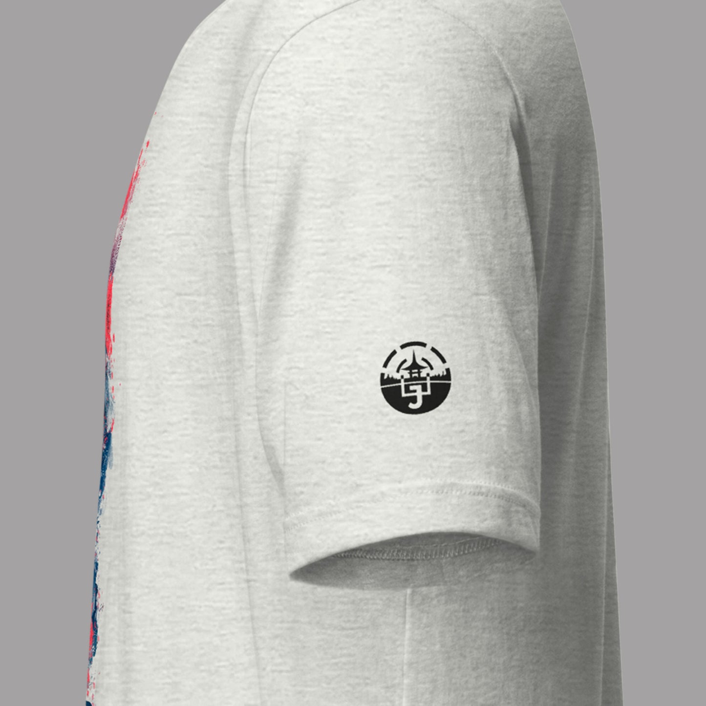 sleeve logo on ash colour Miryoku Unisex t-shirt