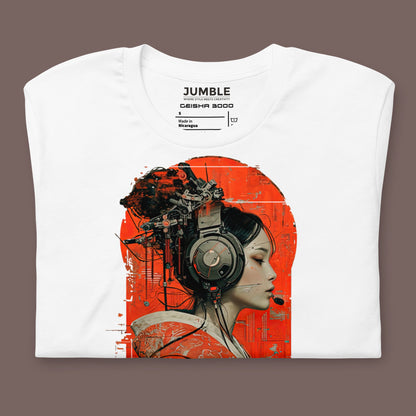 folded white Geisha 3000 Unisex t-shirt