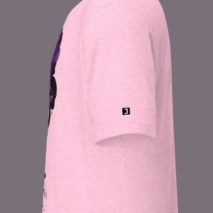 sleeve logo on a lilac Spectral Vapour Unisex t-shirt