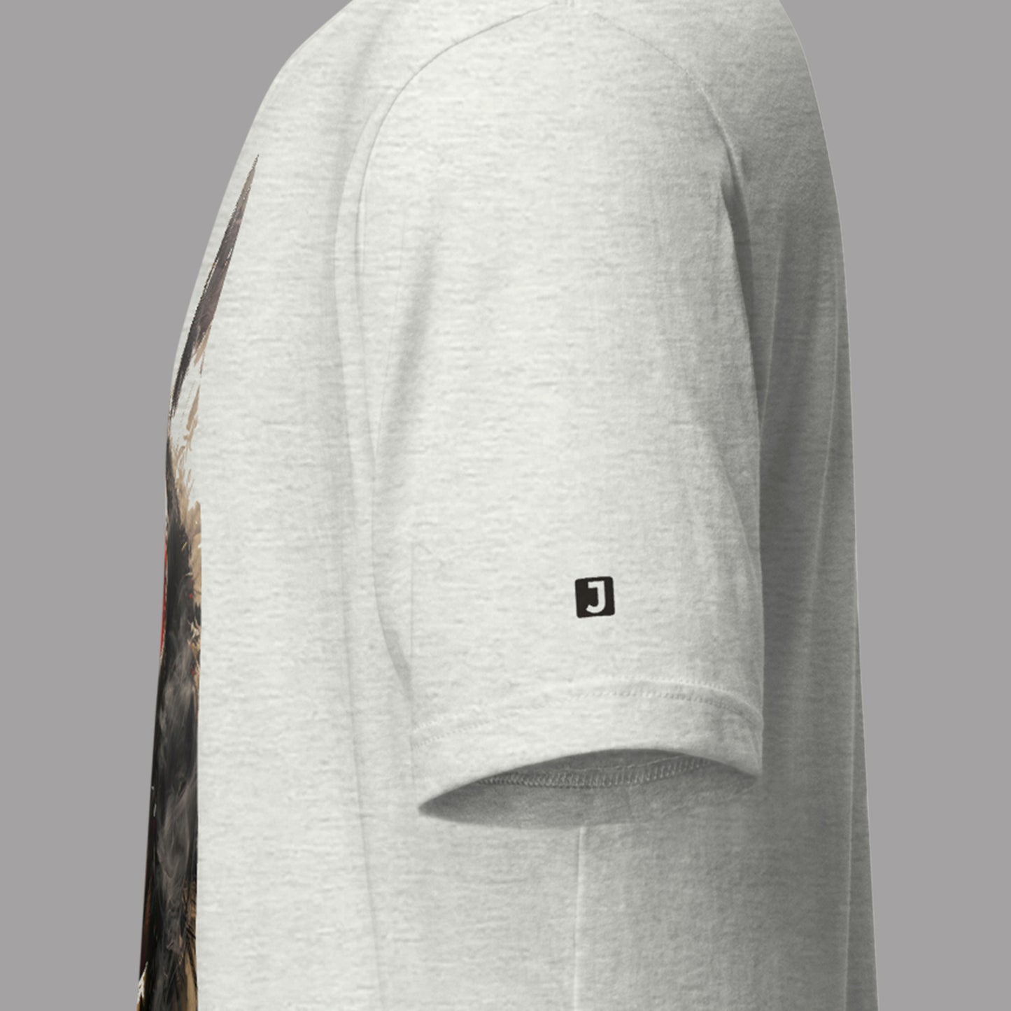 sleeve logo on ash colour Smoke Signals Unisex t-shirt