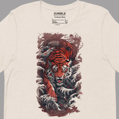 art detail on heather dust Crimson Roar Unisex t-shirt