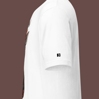 left sleeve white Petal Neck Unisex t-shirt