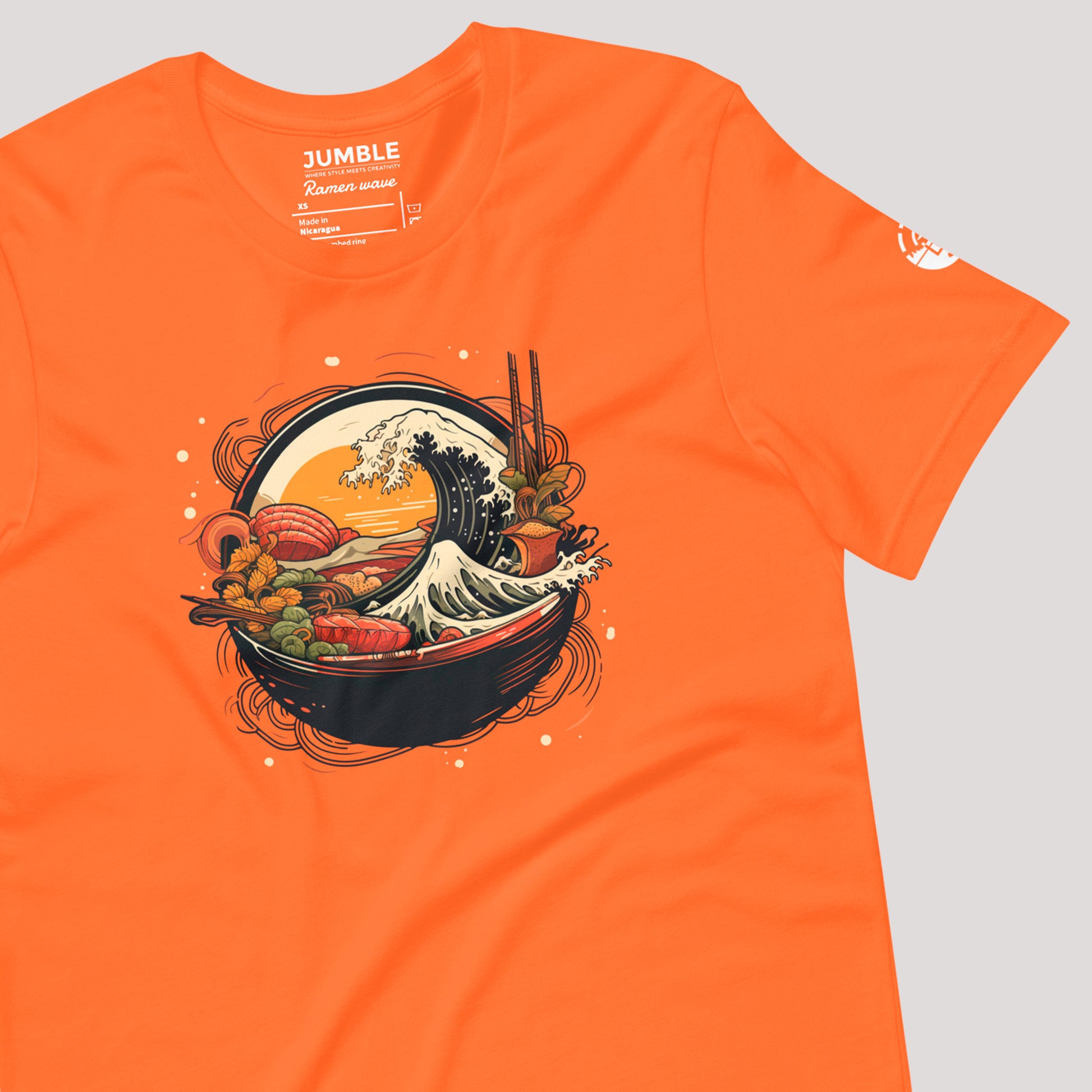 art on an orange Ramen Wave Unisex t-shirt 