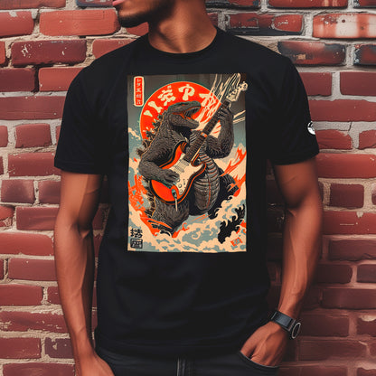 model wearing black Gojira Riot Unisex t-shirt