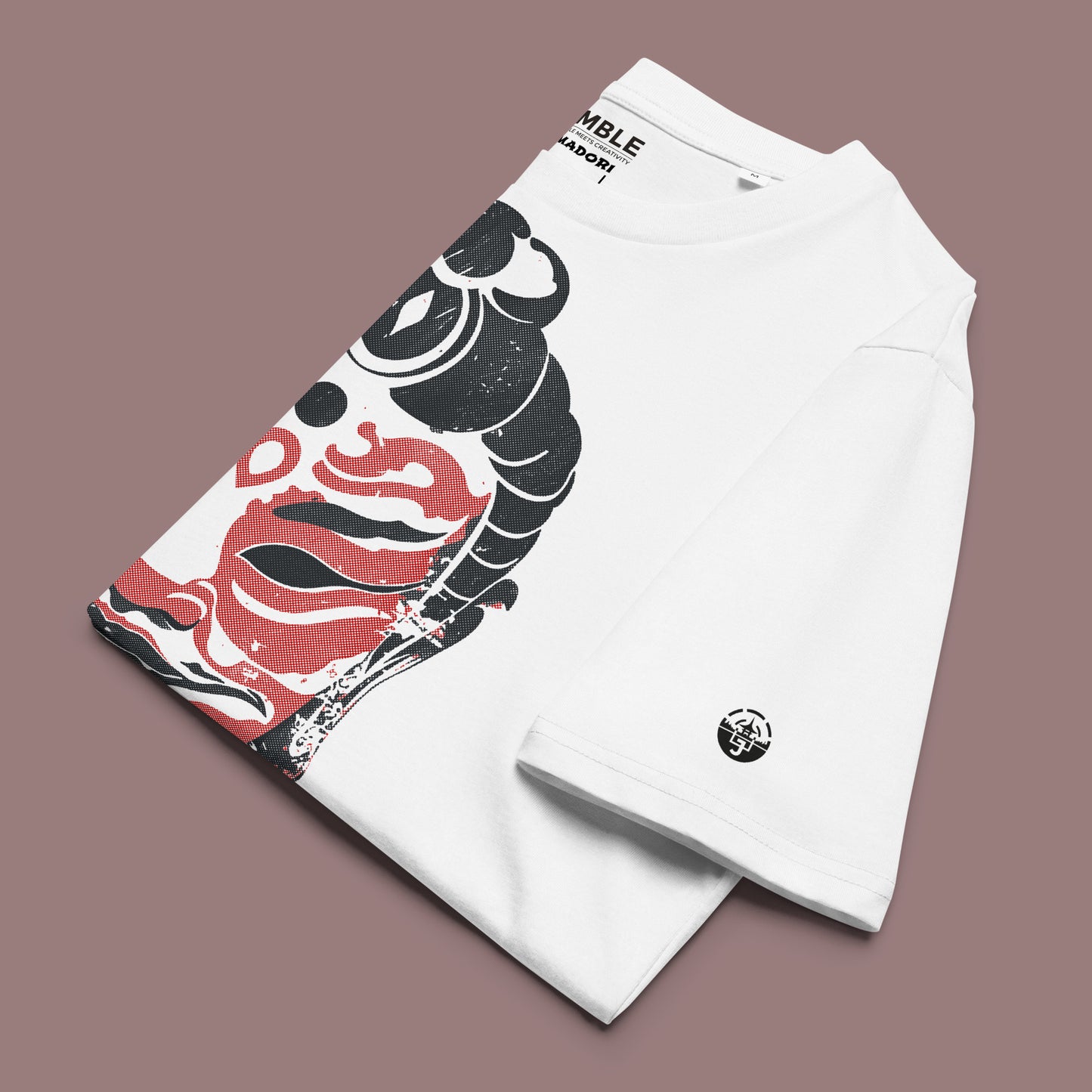 folded white Kumadori Premium Unisex organic cotton t-shirt