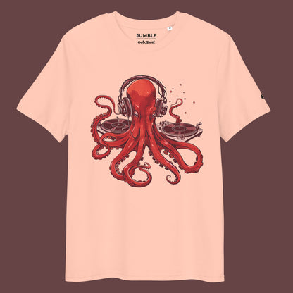 peach OctoBeat Premium Unisex organic cotton t-shirt