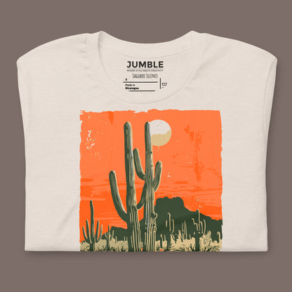 folded heather dust Saguaro Silence Unisex t-shirt