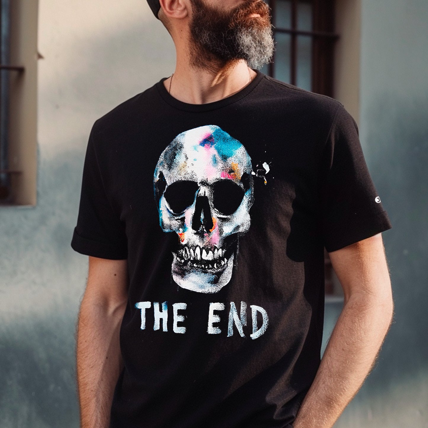 male model wearing a Final Flourish Premium Unisex organic cotton t-shirt