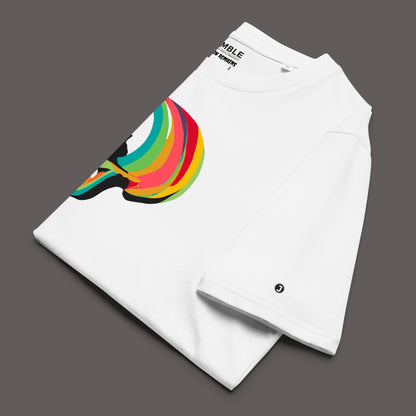 folded white Rainbow Remains Premium Unisex organic cotton t-shirt