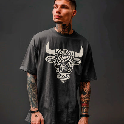 model wearing Totemic Power Oversized faded t-shirt