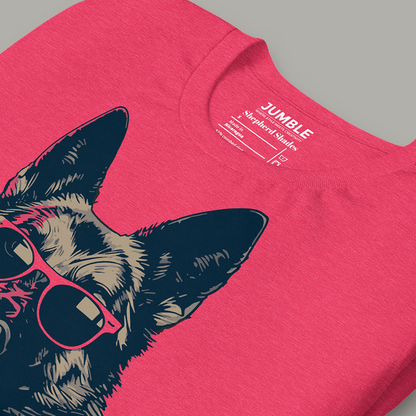 closeup of folded Shepherd Shades Unisex t-shirt