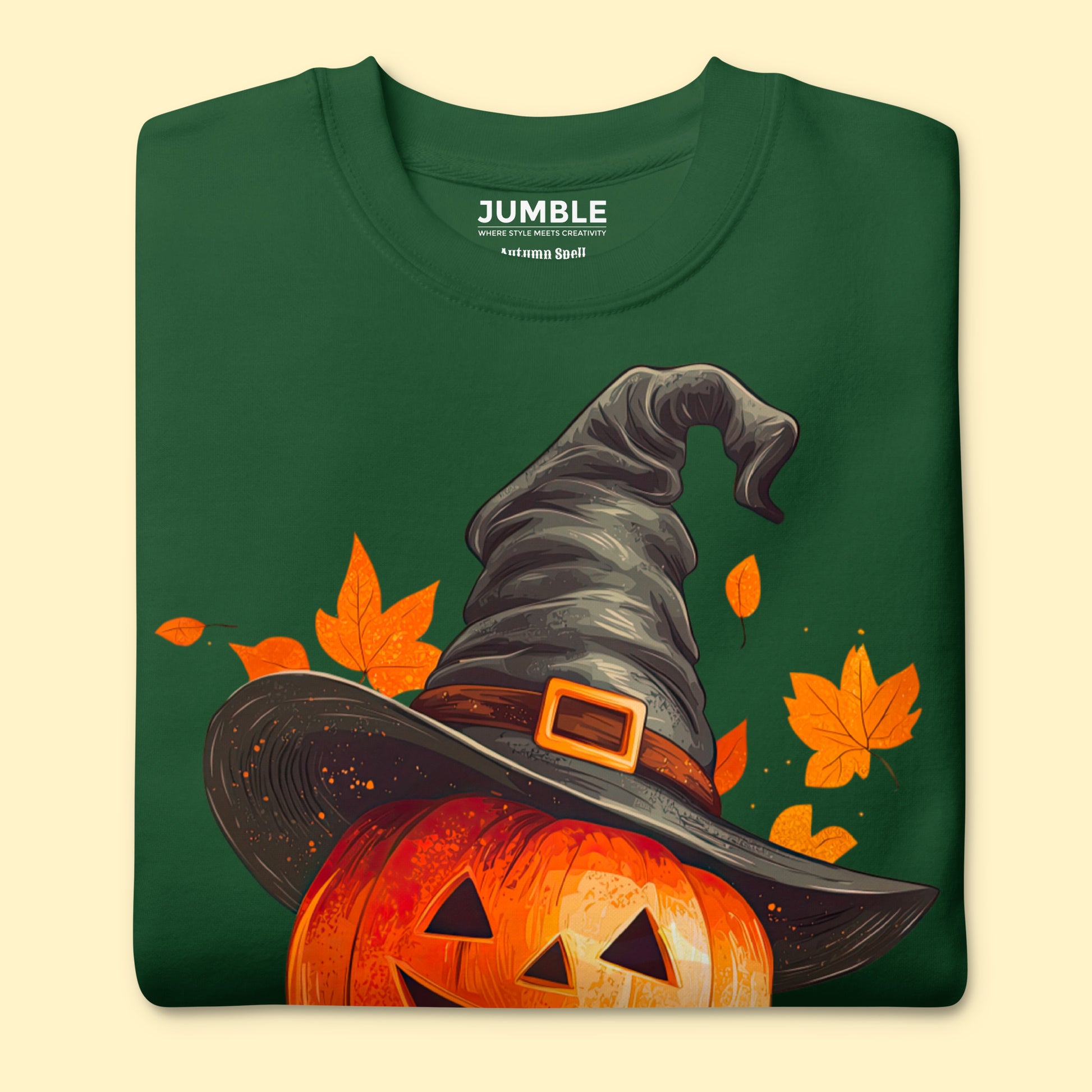 folded Autumn Spell Unisex Premium Sweatshirt