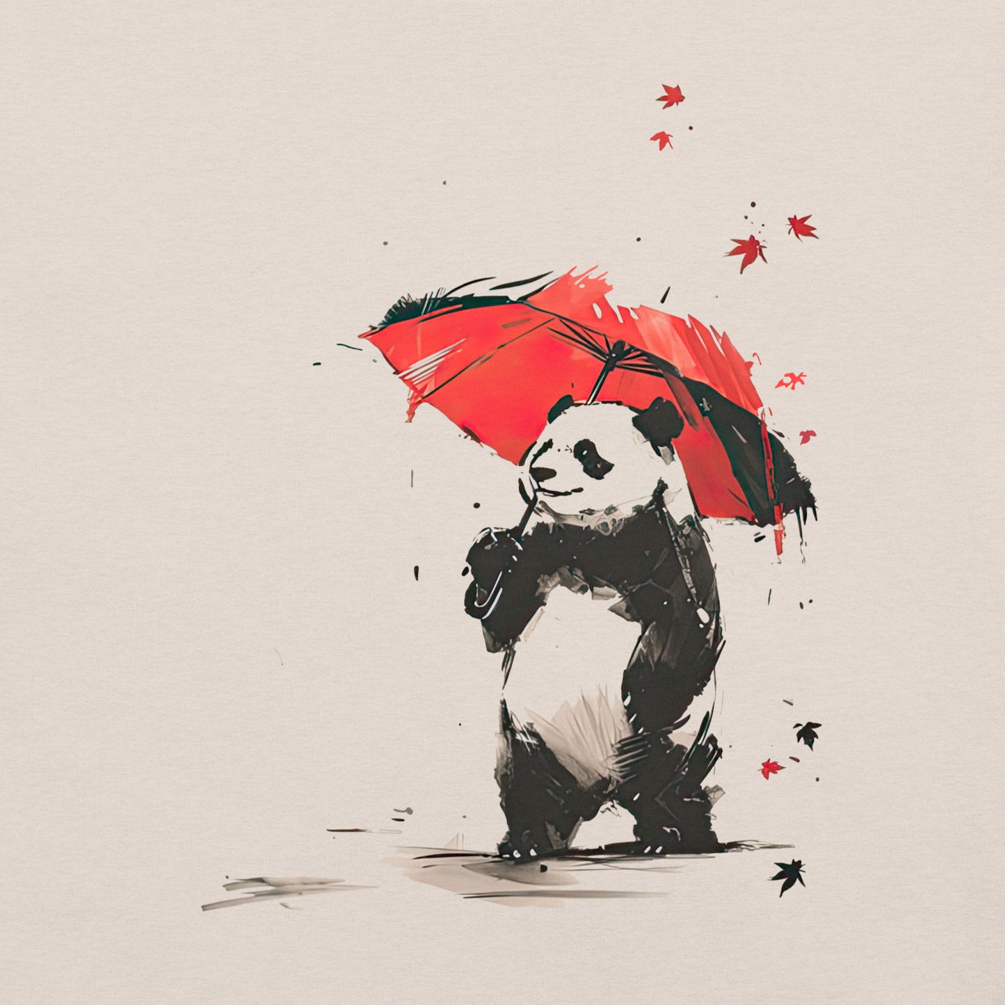 heather dust Panda Shade Unisex t-shirt  closeup of artwork