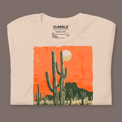 folded soft cream Saguaro Silence Unisex t-shirt