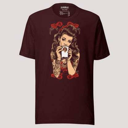 Dairy Doll Unisex t-shirt in oxblood black