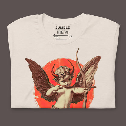 folded heather dust Infernal Love Unisex t-shirt