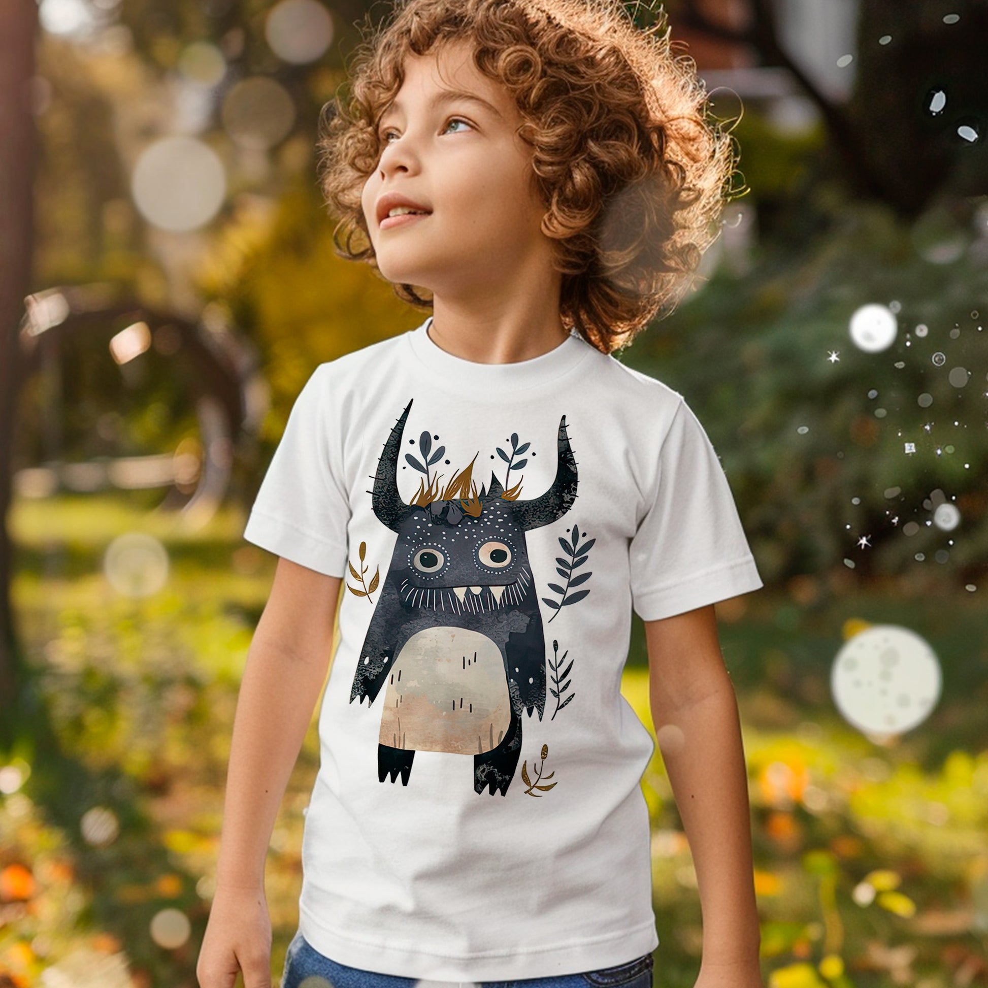 boy wearing Moss Premium Organic cotton kids t-shirt