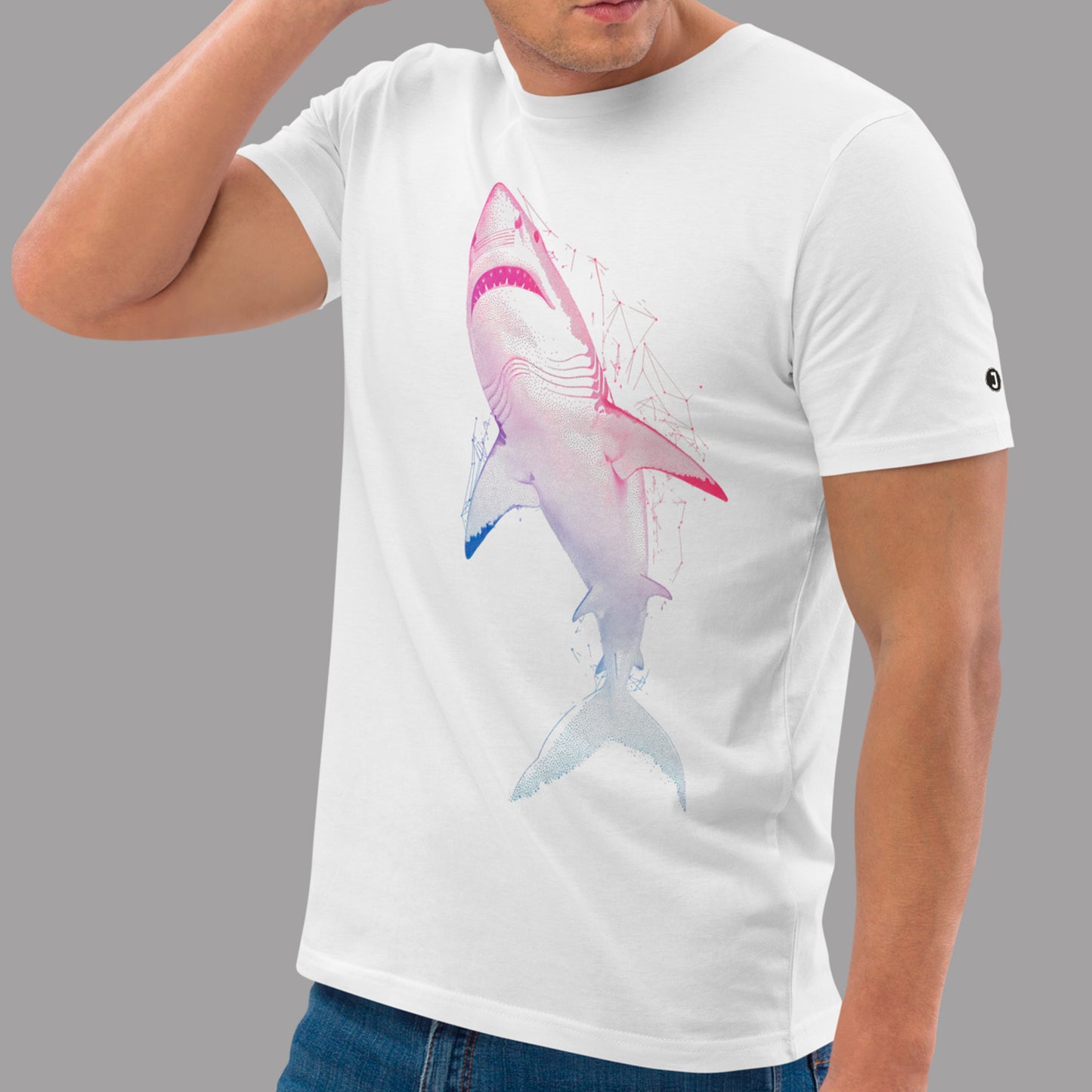 male model wearing Apex Unisex organic cotton t-shirt