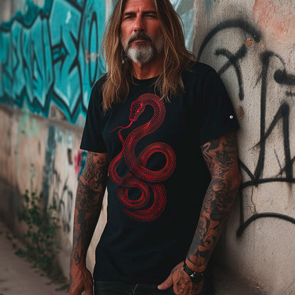 male model wearing Red Venom Premium Unisex organic cotton t-shirt