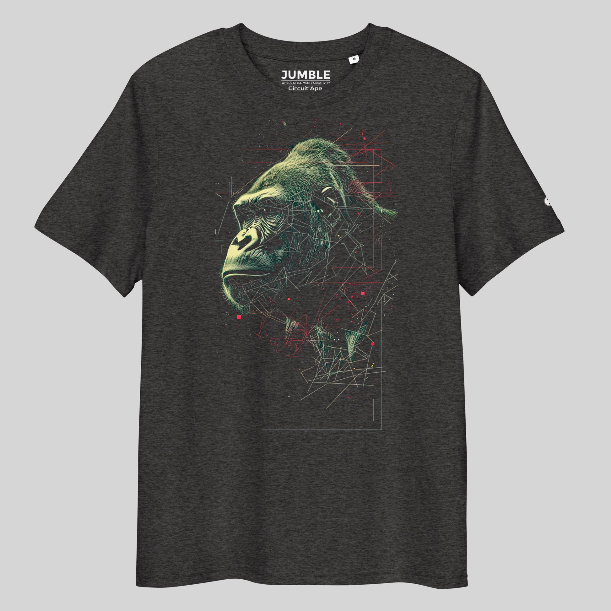 dark heather grey Circuit Ape Premium Unisex organic cotton t-shirt