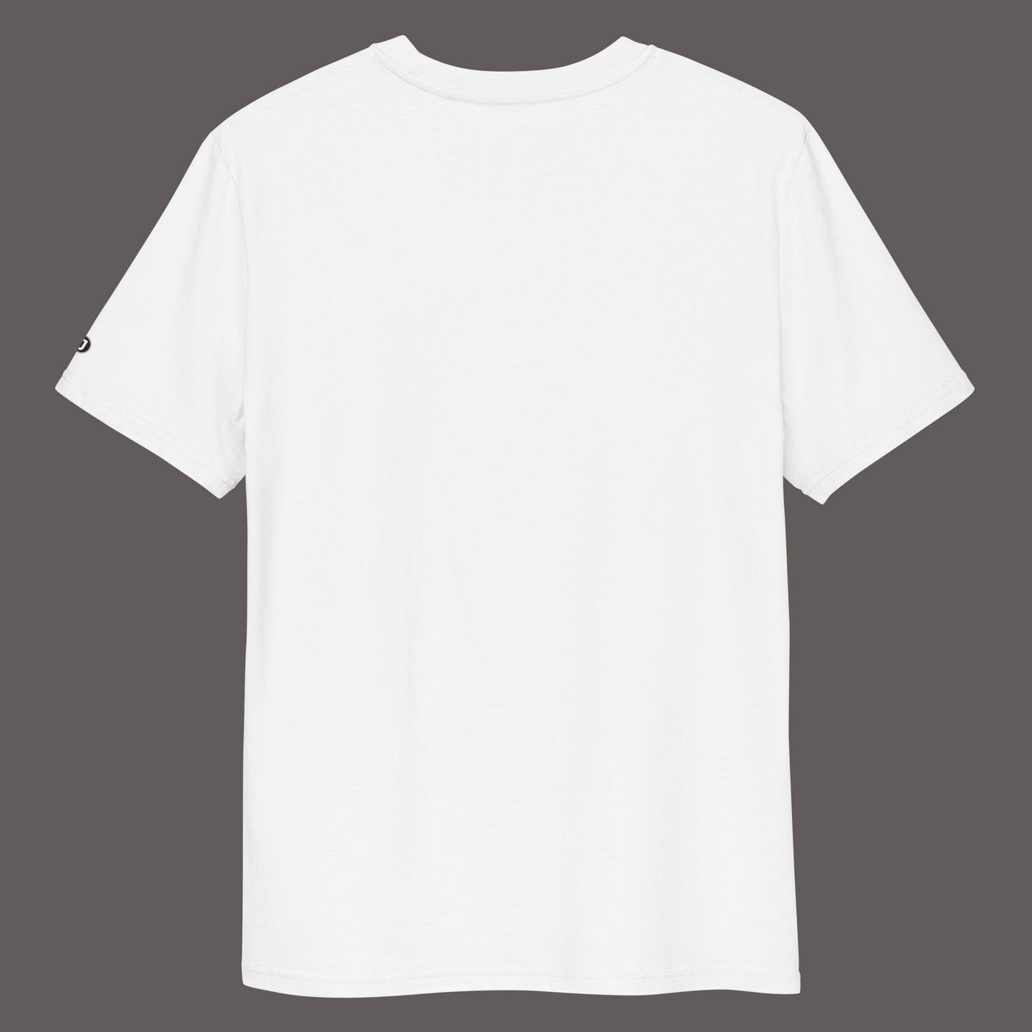 back view of white Morning Echo Premium Unisex organic cotton t-shirt