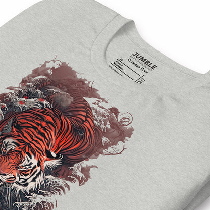 folded Athletic Heather Crimson Roar Unisex t-shirt