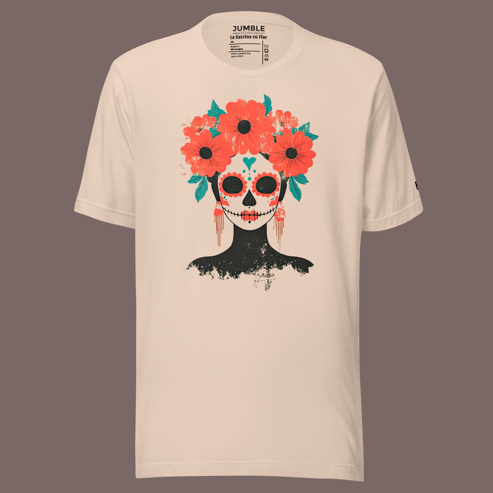 soft cream La Catrina en Flor Unisex t-shirt