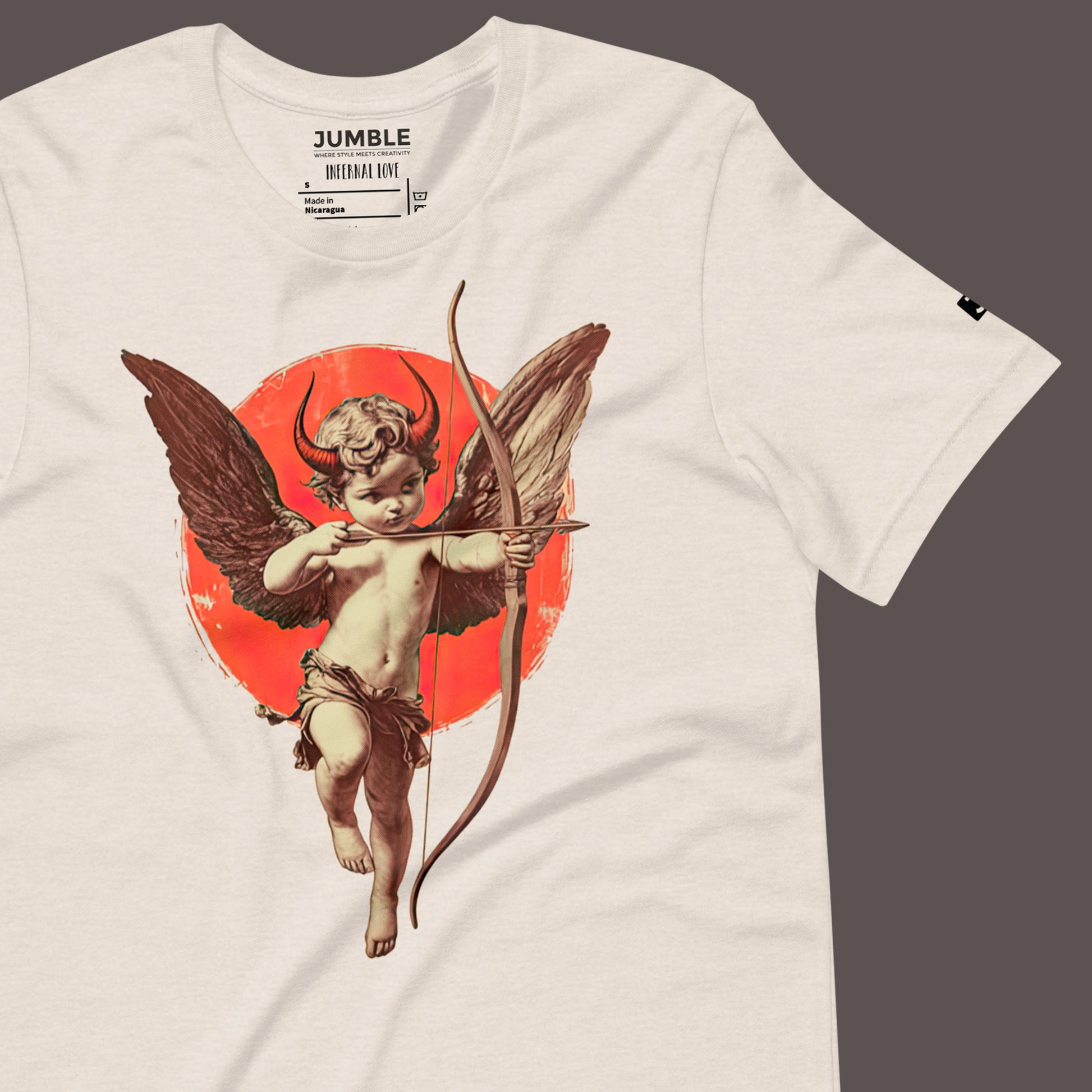 wrinkled heather dust Infernal Love Unisex t-shirt