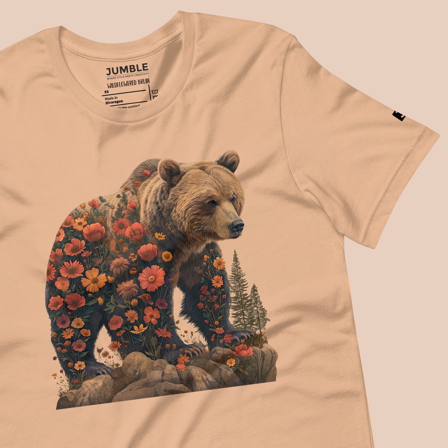 wrinkled tan Wildflowered Bruin Unisex t-shirt 