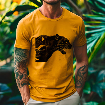 model wearing Golden Shadow Unisex t-shirt