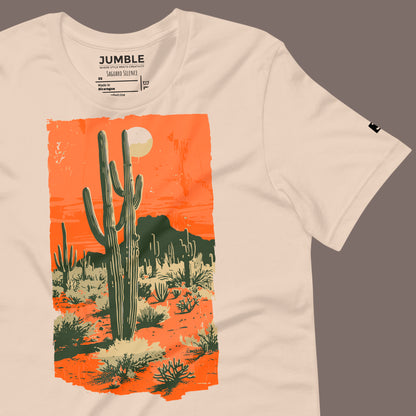 wrinkled closeup of soft cream Saguaro Silence Unisex t-shirt