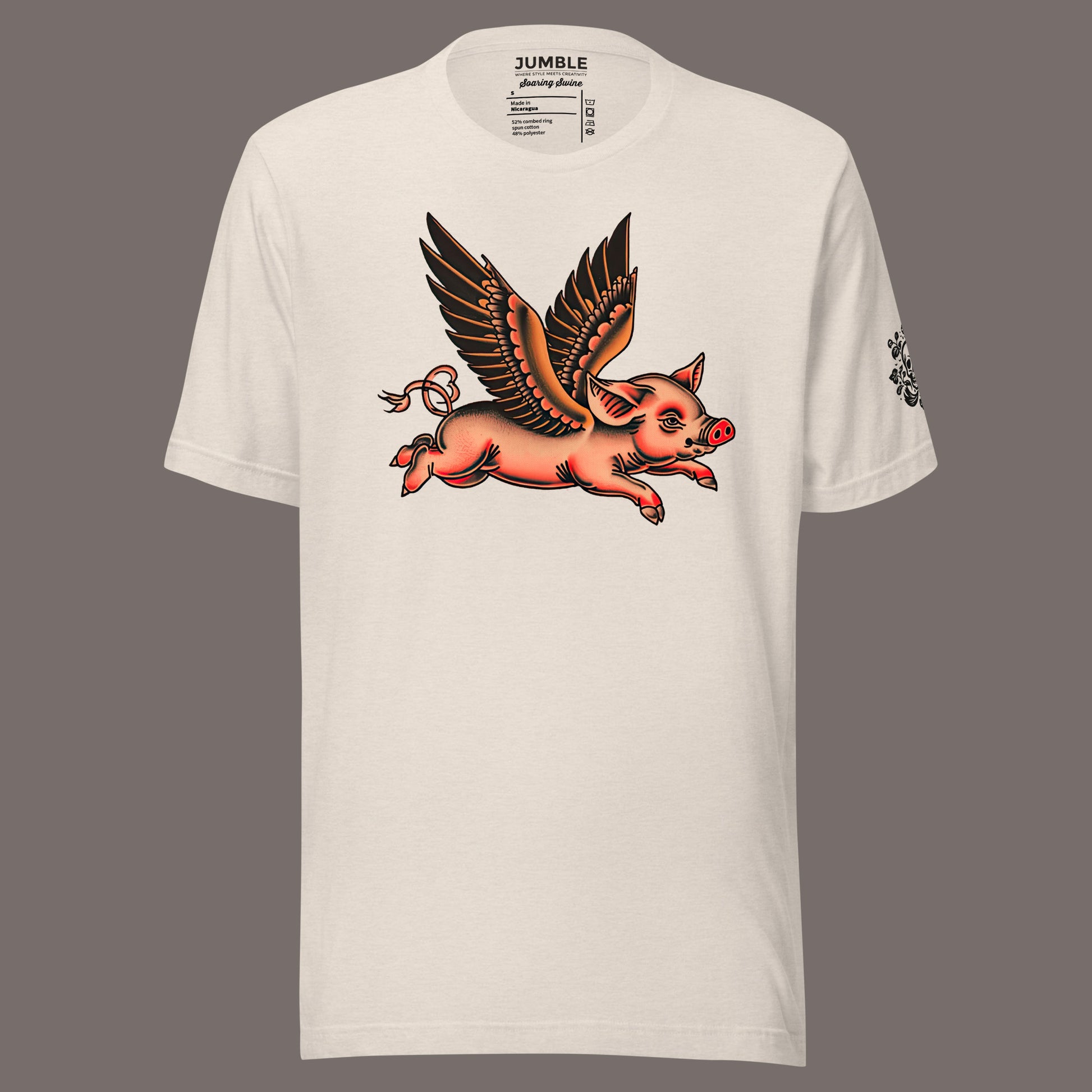 heather dust Soaring Swine Unisex t-shirt