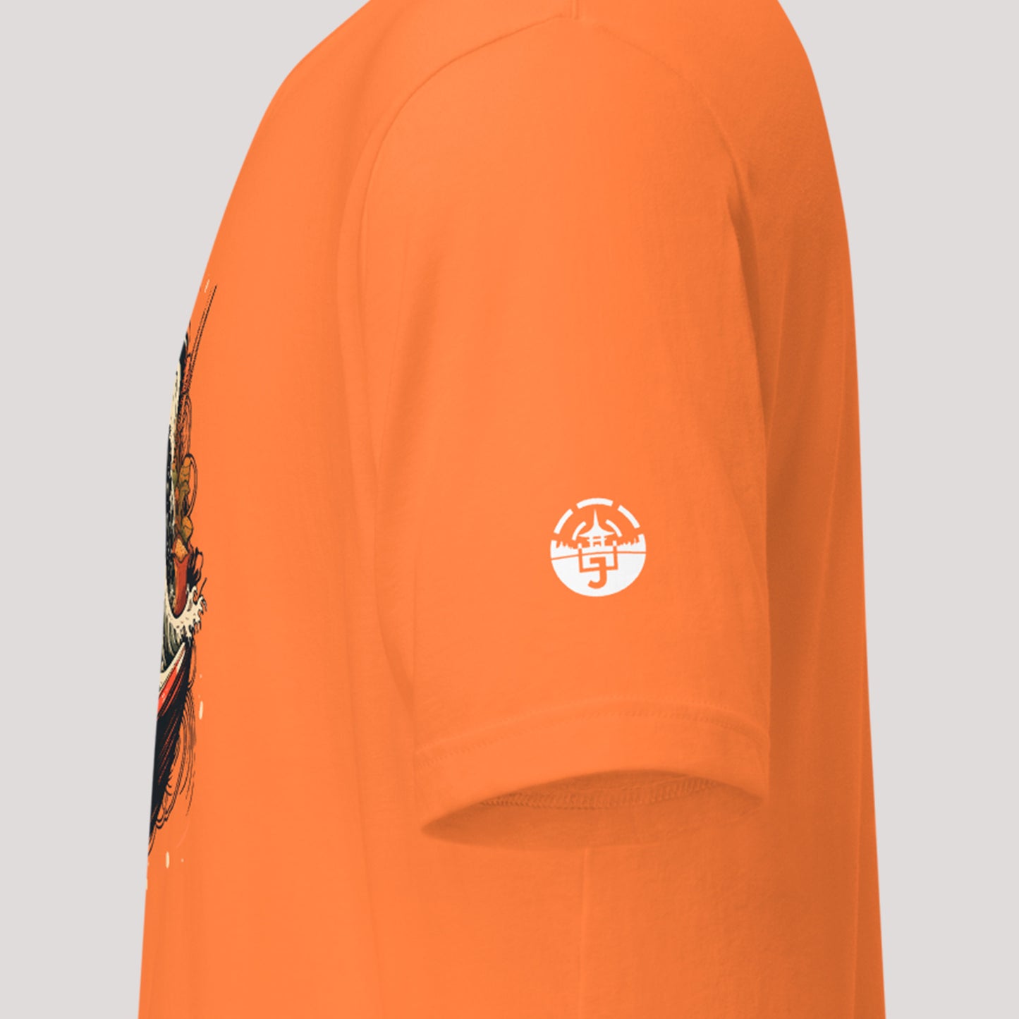 sleeve logo on burnt orange Ramen Wave Unisex t-shirt 