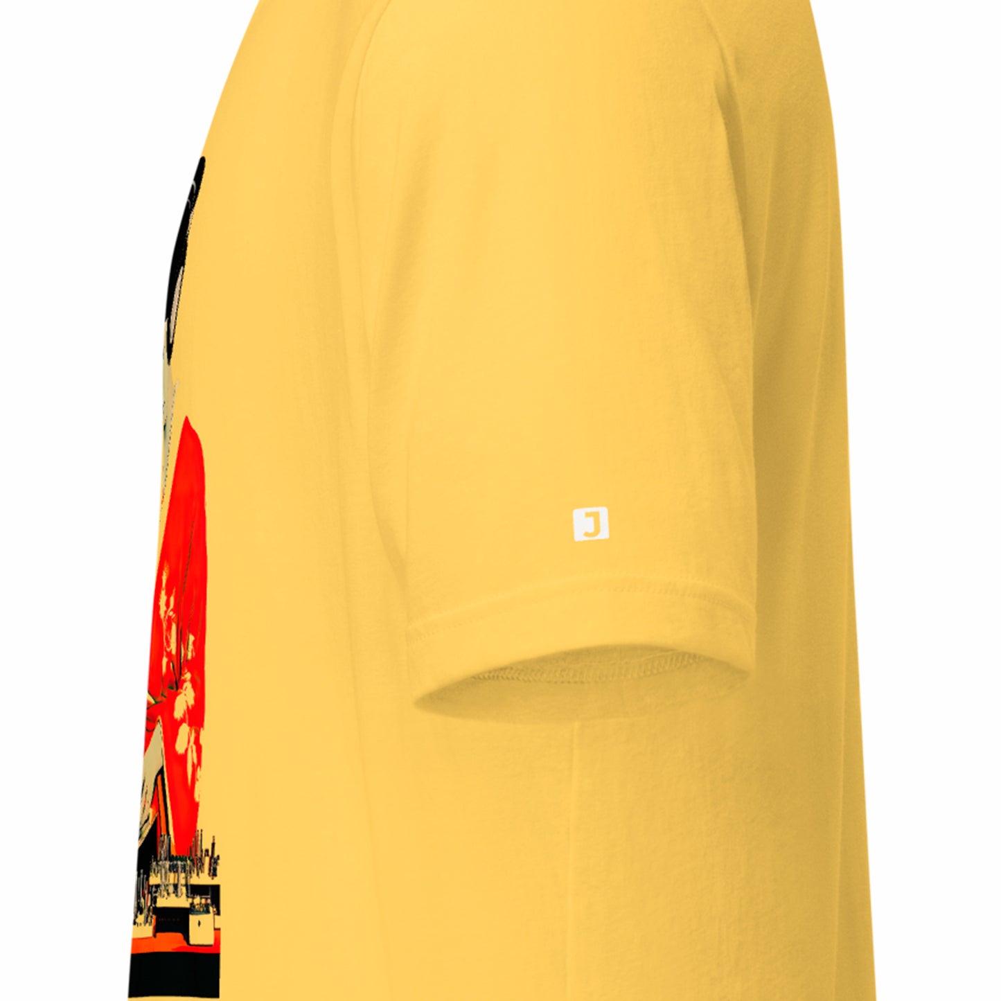 sleeve logo on yellow Bonsai Beat Unisex t-shirt