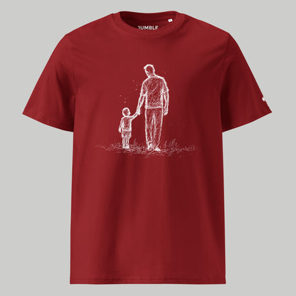 burgundy In His Steps Premium Unisex organic cotton t-shirt