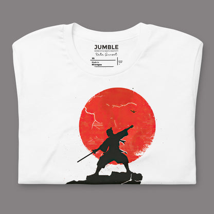 folded white Kata Sun Unisex t-shirt