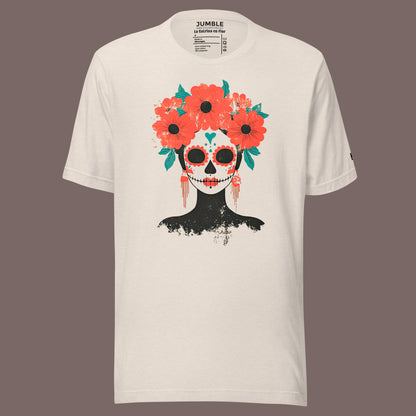 heather dust La Catrina en Flor Unisex t-shirt 