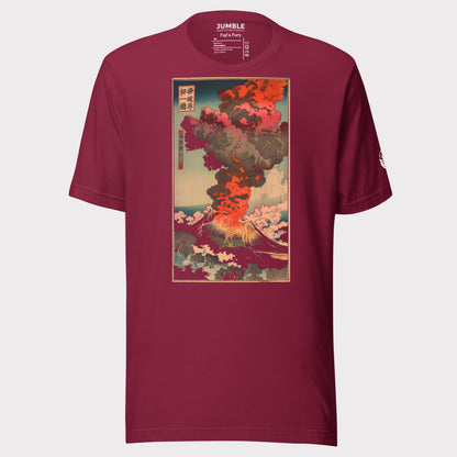 maroon Fuji's Fury Unisex t-shirt