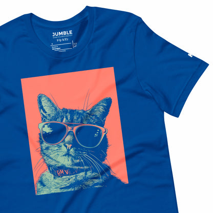 wrinkled royal navy Hip Kitty Unisex t-shirt