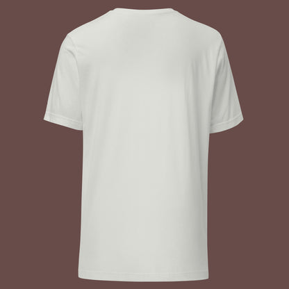 back view of silver Petal Neck Unisex t-shirt