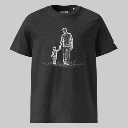 dark heather grey In His Steps Premium Unisex organic cotton t-shirt on