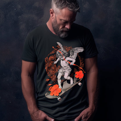 model wearing anthracite Heavenly Ride Premium Unisex organic cotton t-shirt