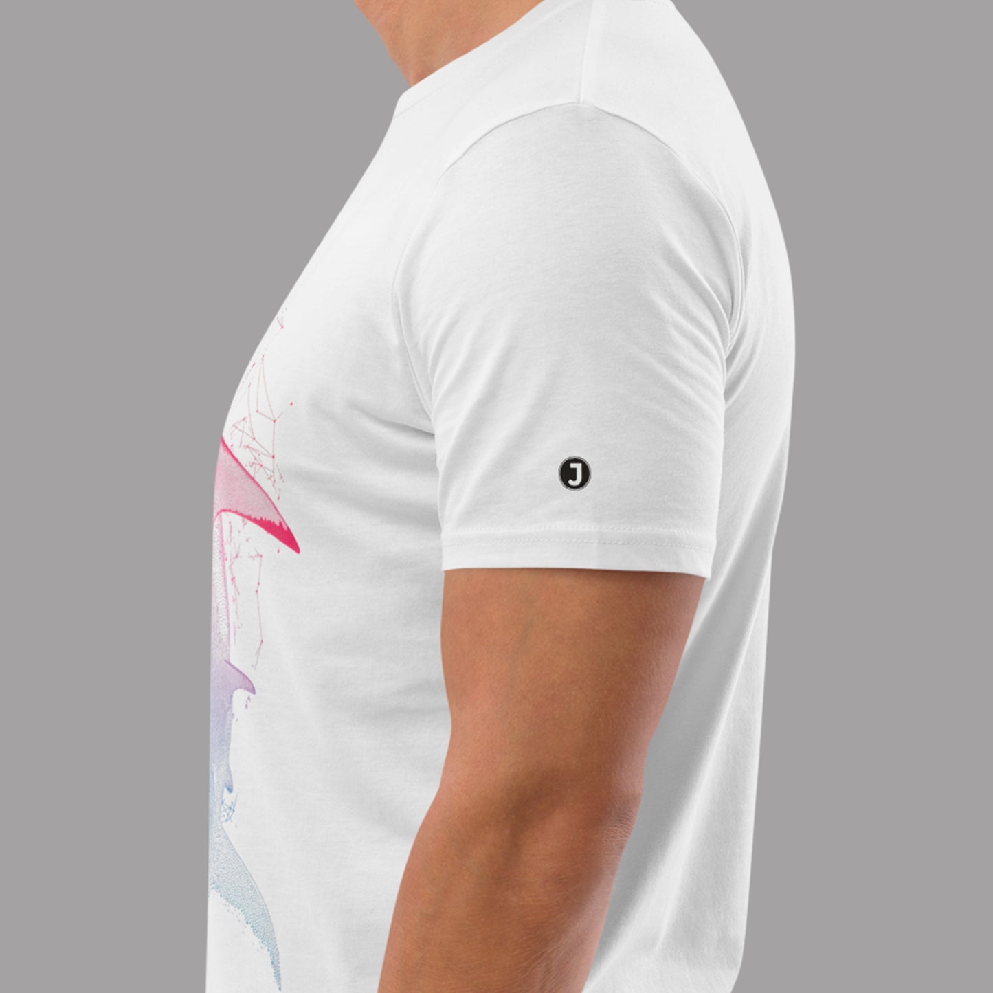 left sleeve logo on Apex Unisex organic cotton t-shirt