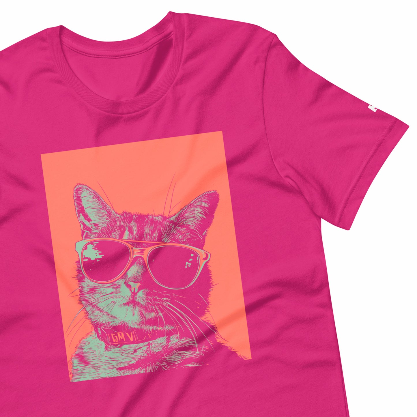 wrinkled Hip Kitty Unisex t-shirt in berry