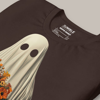 closeup of brown Haunted Bouquet Unisex t-shirt 